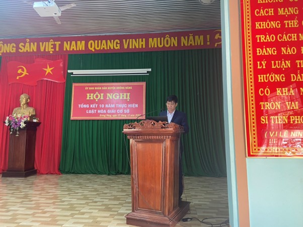 UBND huyện Krông Năng tổ chức Hội nghị tổng kết 10 năm thi hành Luật Hòa giải ở cơ sở trên địa bàn huyện